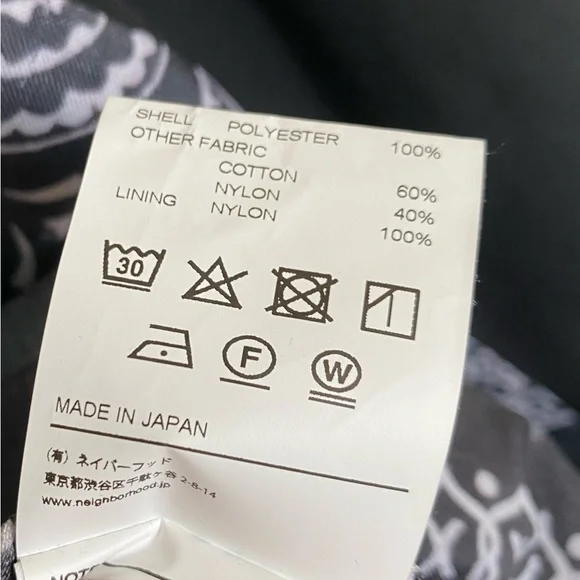 Neighborhood Jacket Bandana Oversized Japan Designer Chopped Track Black Mens - Picture 14 of 15